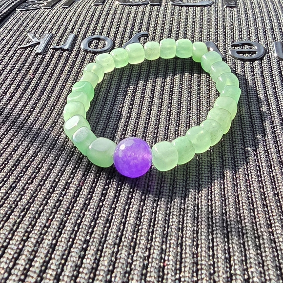 No Brand Jewelry - ❤️SALE❤️SALE❤️Genuine Green and Purple Beaded Jade Bracelet